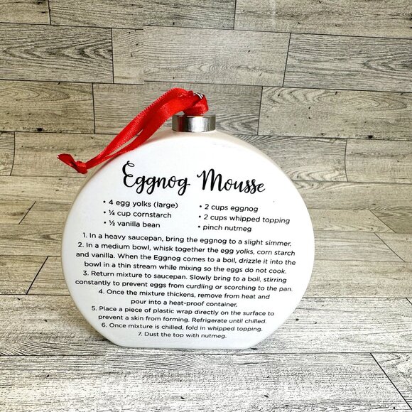 Brand NIB temptations by tara Ceramic Christmas Ornament Eggnog Mousse Recipe - Picture 3 of 3